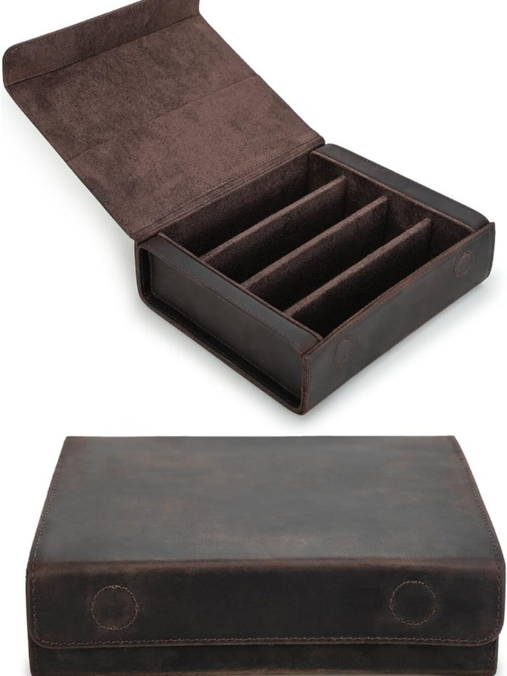 Handmade Leather Sunglasses Organizer Case, Portable Travel Eyewear Storage
